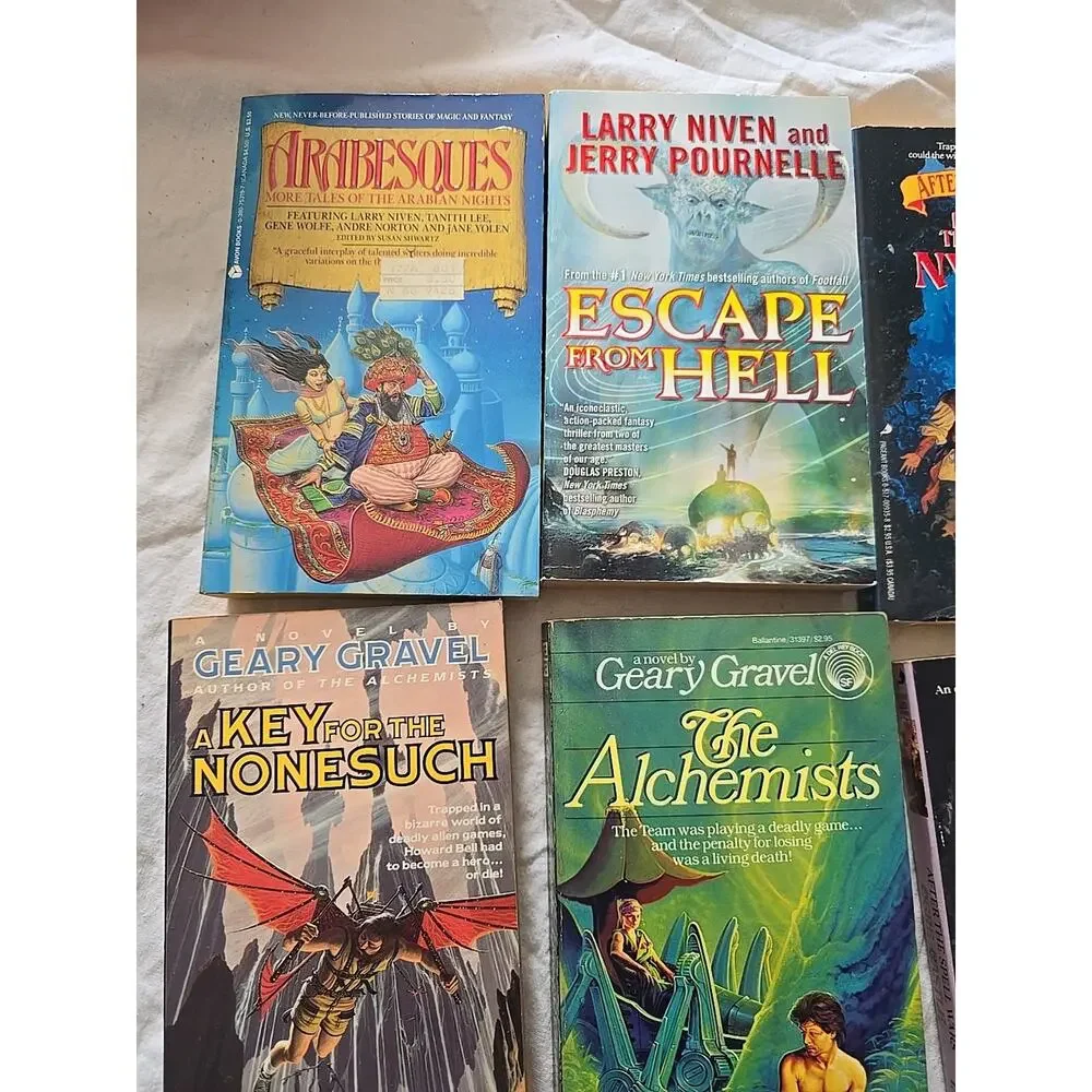 Lot of 9 Vintage Mixed Authors Fantasy Science Fiction Paperback‎ Novel Books